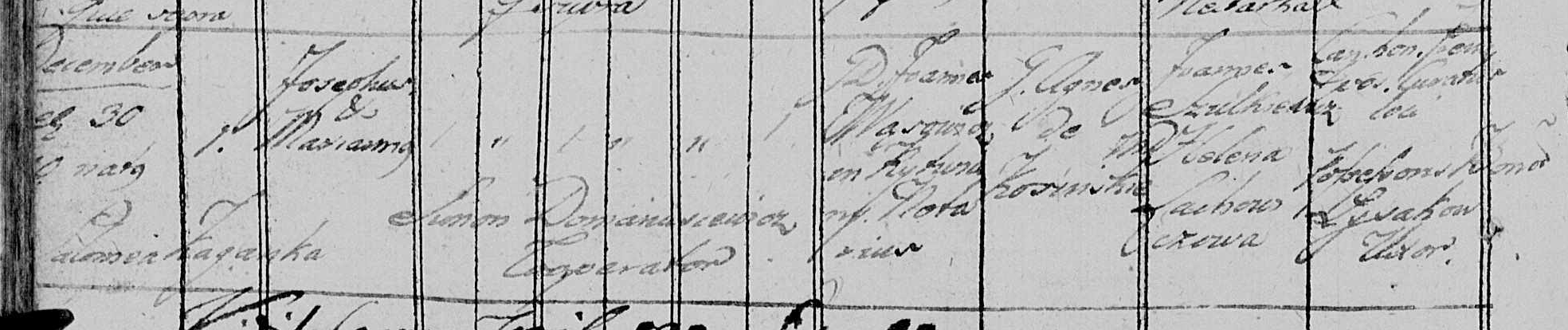 Akt urodzenia Józefa Maksymiliana Wąsowicza, par. Czermin (30/31 XII 1819)